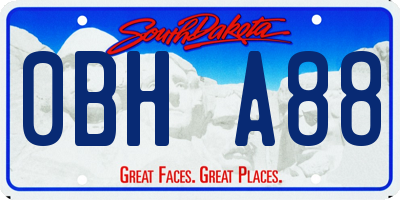 SD license plate 0BHA88