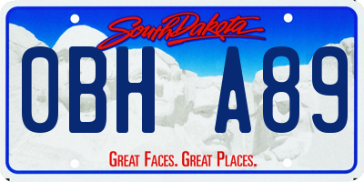SD license plate 0BHA89