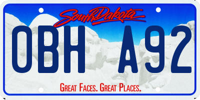 SD license plate 0BHA92