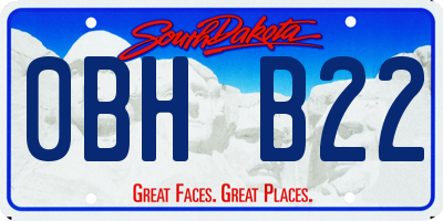 SD license plate 0BHB22