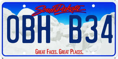 SD license plate 0BHB34