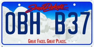 SD license plate 0BHB37