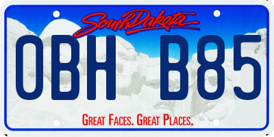 SD license plate 0BHB85