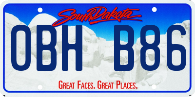 SD license plate 0BHB86