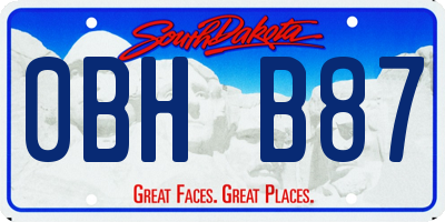 SD license plate 0BHB87