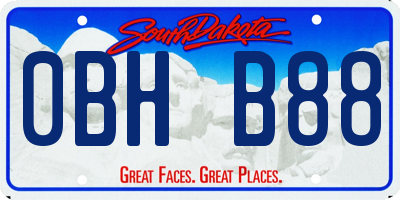 SD license plate 0BHB88
