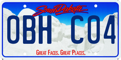 SD license plate 0BHC04