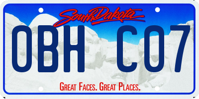 SD license plate 0BHC07