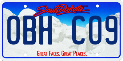 SD license plate 0BHC09