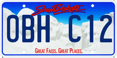 SD license plate 0BHC12