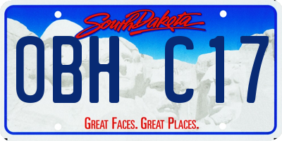 SD license plate 0BHC17