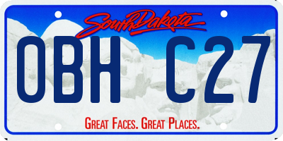 SD license plate 0BHC27
