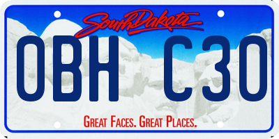 SD license plate 0BHC30