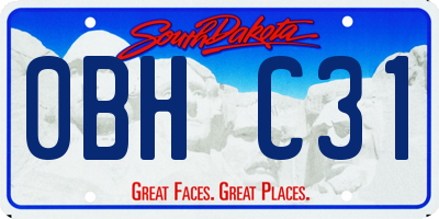 SD license plate 0BHC31