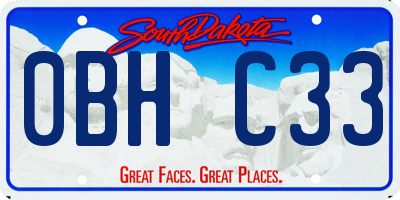 SD license plate 0BHC33