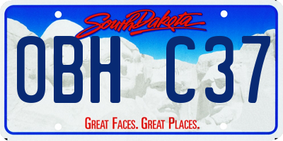 SD license plate 0BHC37
