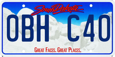 SD license plate 0BHC40