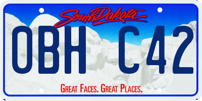 SD license plate 0BHC42