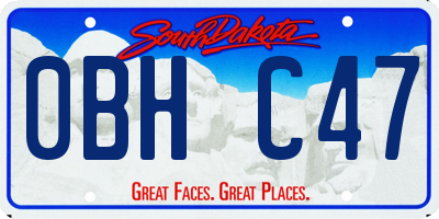 SD license plate 0BHC47