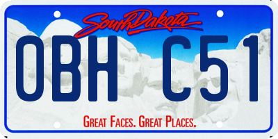 SD license plate 0BHC51