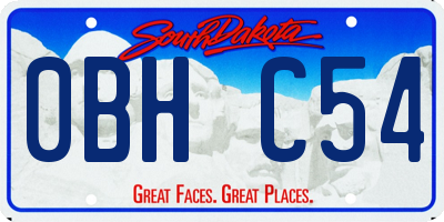 SD license plate 0BHC54