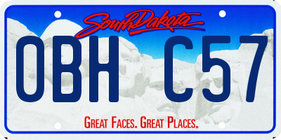 SD license plate 0BHC57