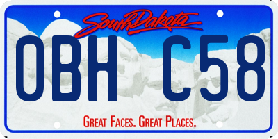 SD license plate 0BHC58