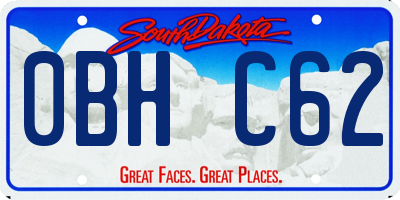 SD license plate 0BHC62