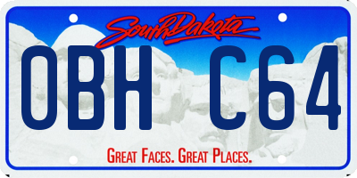 SD license plate 0BHC64