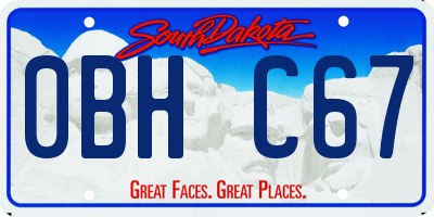 SD license plate 0BHC67