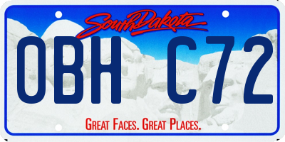 SD license plate 0BHC72