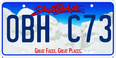 SD license plate 0BHC73