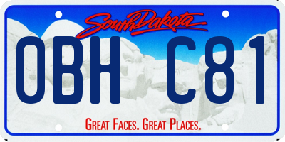 SD license plate 0BHC81