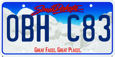 SD license plate 0BHC83