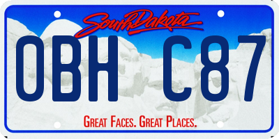 SD license plate 0BHC87