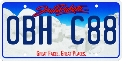 SD license plate 0BHC88