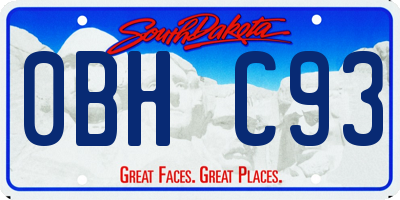 SD license plate 0BHC93