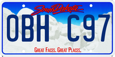 SD license plate 0BHC97