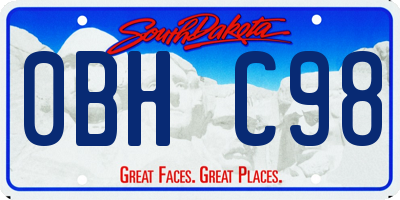 SD license plate 0BHC98