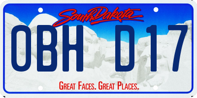 SD license plate 0BHD17