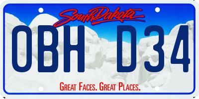 SD license plate 0BHD34