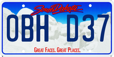 SD license plate 0BHD37