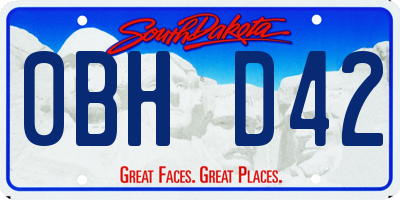 SD license plate 0BHD42