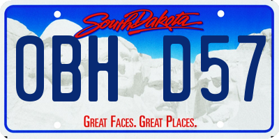 SD license plate 0BHD57