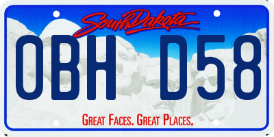 SD license plate 0BHD58