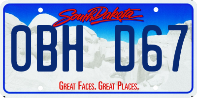 SD license plate 0BHD67