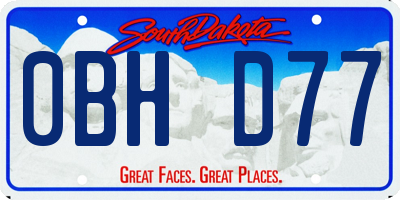 SD license plate 0BHD77