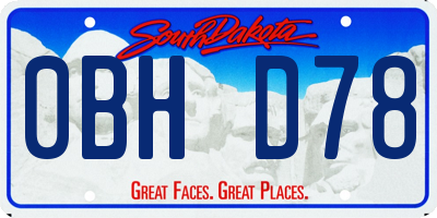 SD license plate 0BHD78