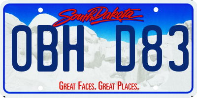 SD license plate 0BHD83