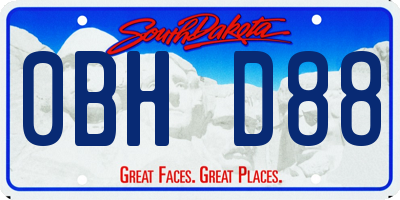 SD license plate 0BHD88